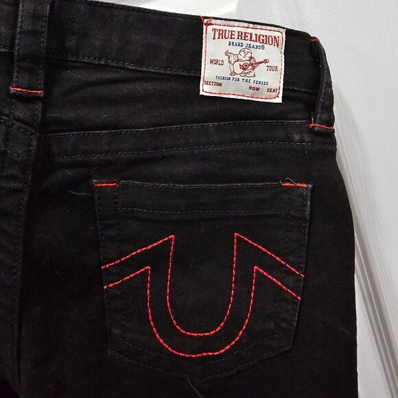 True Religion Geno Relaxed Slim Jeans – Red Stitch – NWT - Picture 4 of 8